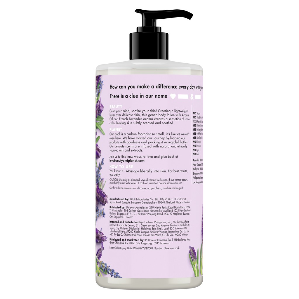 Sữa dưỡng thể dưỡng ẩm dịu nhẹ Love Beauty And Planet Soothe & Serene 400ml