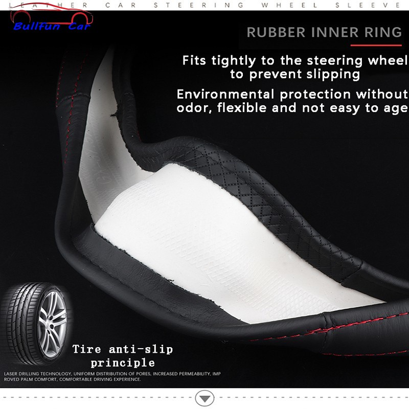 Mazda Vỏ Bọc Vô Lăng Xe Hơi Bằng Da Chống Trượt Thoáng Khí 38cm Cho Mazda 2 3 5 6 8 Atenza Axela Bt-50 Cx5 Cx7 Cx3 Cx9 Rx Mx Cx30