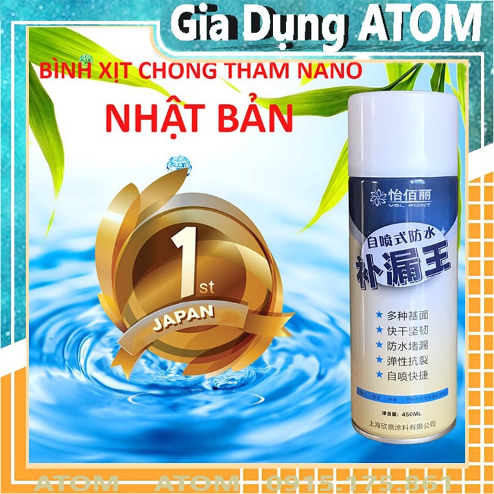 BÌNH XỊT CHỐNG THẤM,CHỐNG DỘT, CHỐNG NƯỚC, Chai Xịt Chống Dột Mái Nhà, Tường, Ống Nước... Đa Năng,