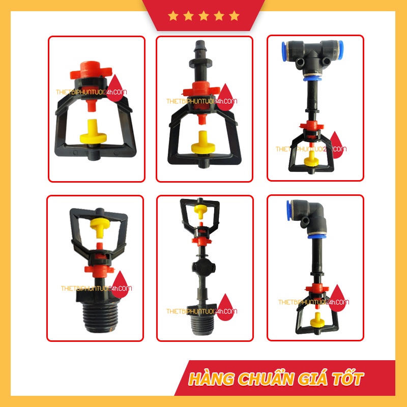 Béc tưới phun mưa béc xòe 360 độ tưới lan tưới rau cây cảnh nhiều tùy chọn kết nối - MHL