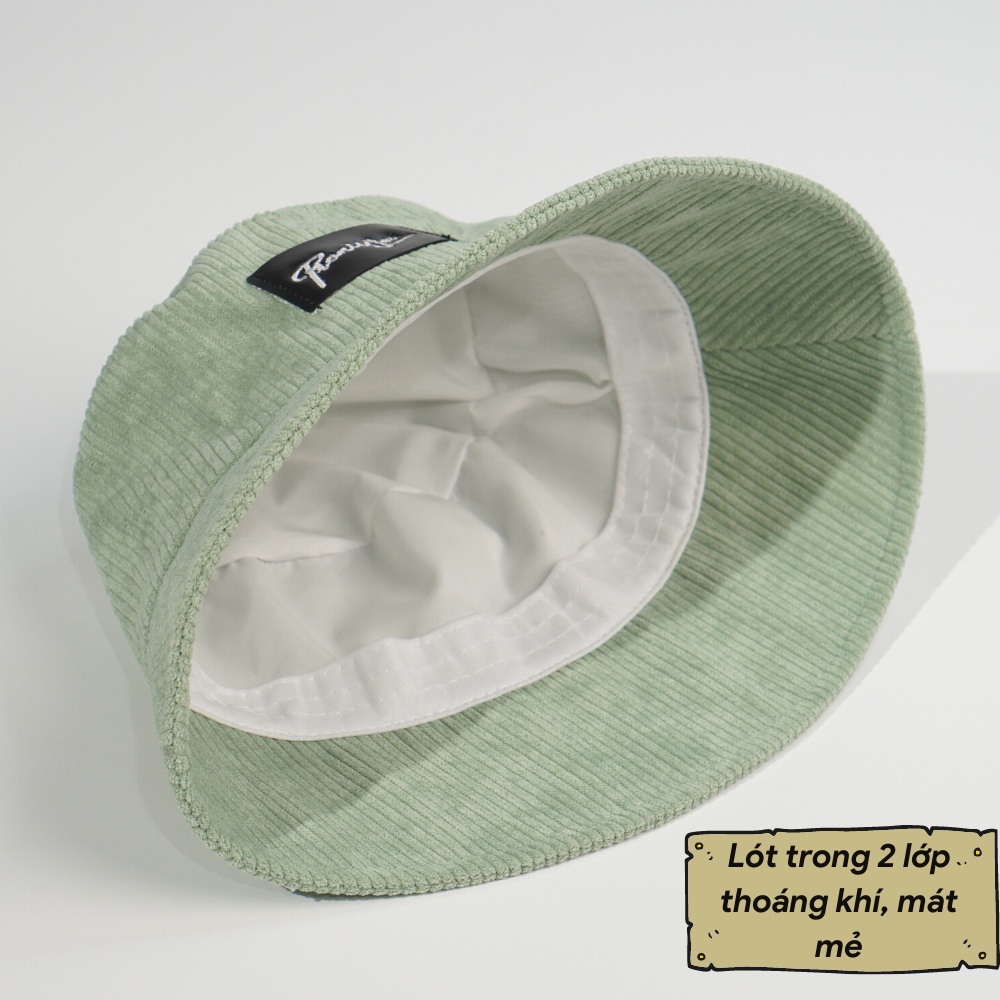 Nón tai bèo cụp ❤️Mũ bucket thêu chữ PromissYou chất nhung tâm cao cấp form unisex N42