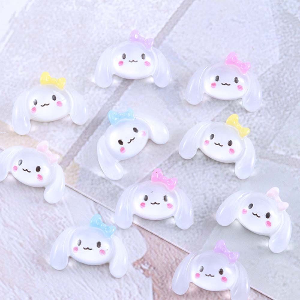 [Hàng mới về] Hạt cườm resin trong suốt hình chó tai to nhiều màu trang trí móng DIY