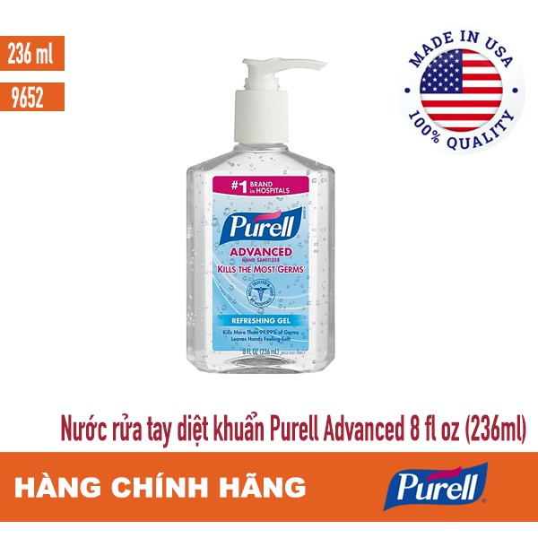 [SHOPEE 2H] Gel rửa tay khô diệt khuẩn Purell Advanced 8 fl oz (236ml) [HCM - GRAB]