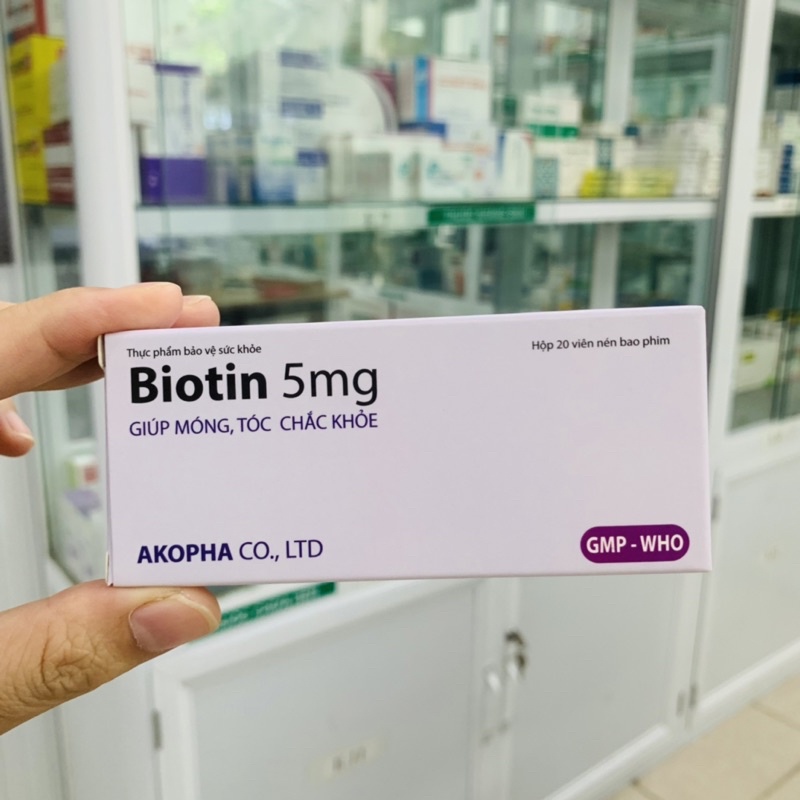 Viên Uống Biotin 5mg Vitamin H - Giảm Tóc Gãy Rụng Kích Mọc Tóc
