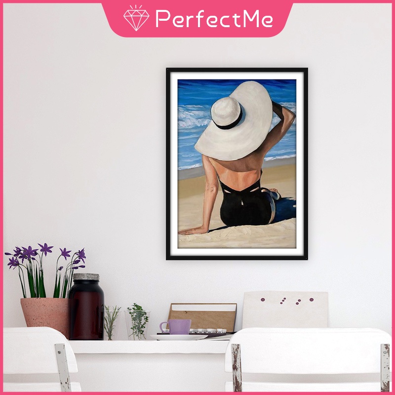 Bộ Tranh Đính Đá Họa Tiết Phong Cảnh Biển Độc Đáo Kích Thước 30x4 Dùng Trang Trí Nhà Cửa