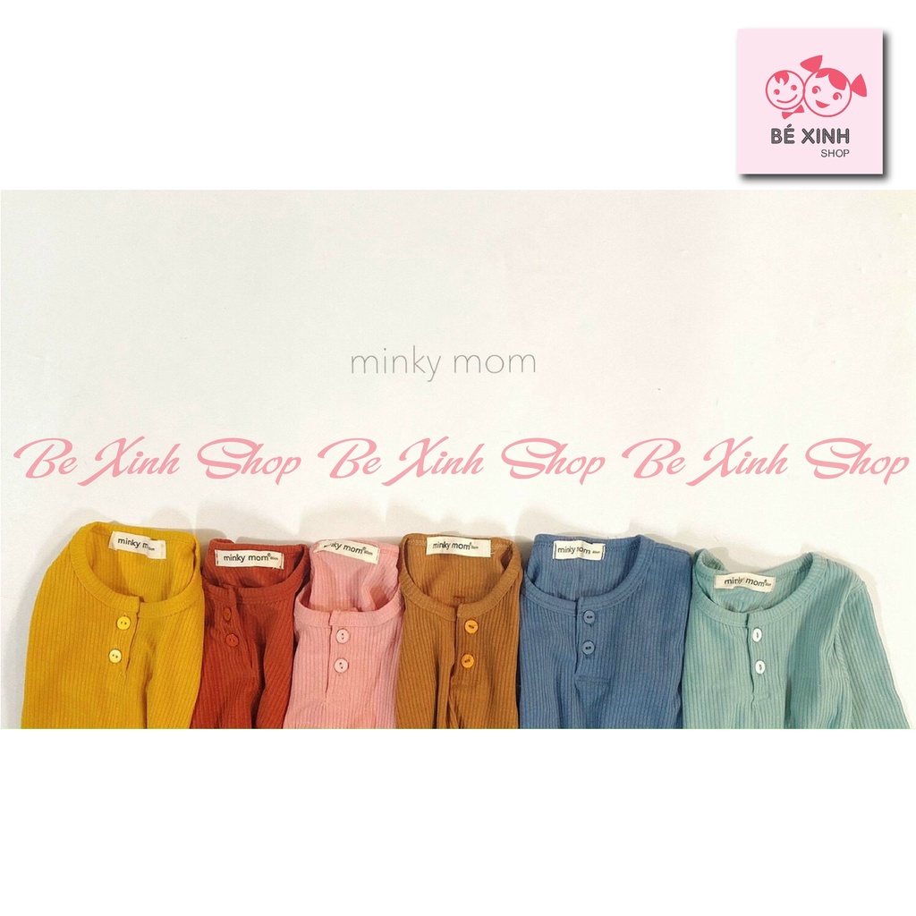 Bộ đồ ngủ thu đông dài tay cạp cao MINKY MOM cho bé gái bé trai [MỚI NHẤT] đồ bộ tay dài thun gân tăm Hàn bé gái bé trai