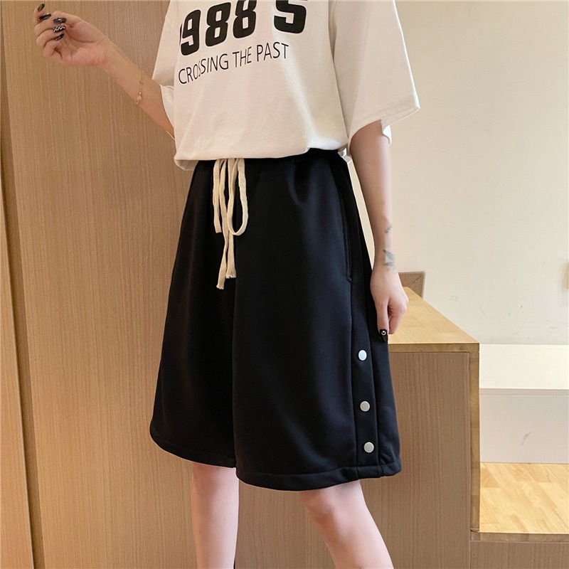 Quần short ZHELIHANGFEI thể thao ống rộng lưng cao thời trang mùa hè cho nữ