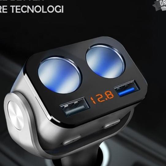 Tẩu Sạc 2 Cổng Usb Cao Cấp Kèm 2 Bật Lửa