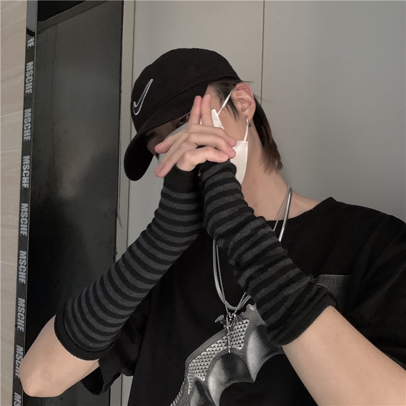 Găng tay nửa ngón Yamamoto màu tối 225600 chống nắng phong cách Harajuku dễ phối đồ cho nam nữ