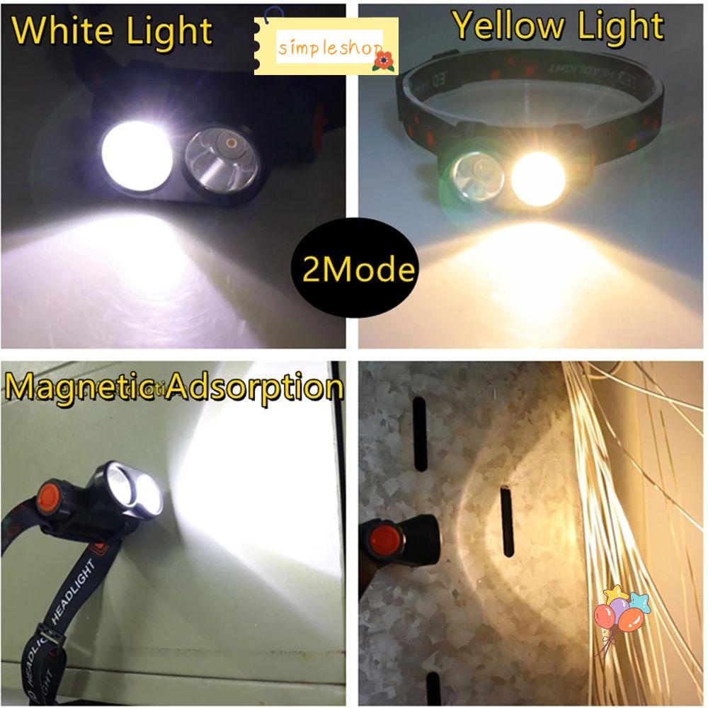 Đèn LED Đeo Đầu Ánh Sáng Trắng / Vàng Nhỏ Gọn Tiện Dụng Cho Hoạt Động Ngoài Trời
