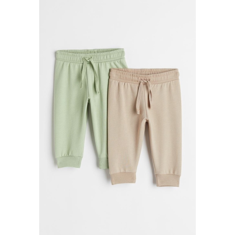 Set 2 quần nỉ da cá jogger beige xanh nâu tím HM H&M _hàng chính hãng Anh