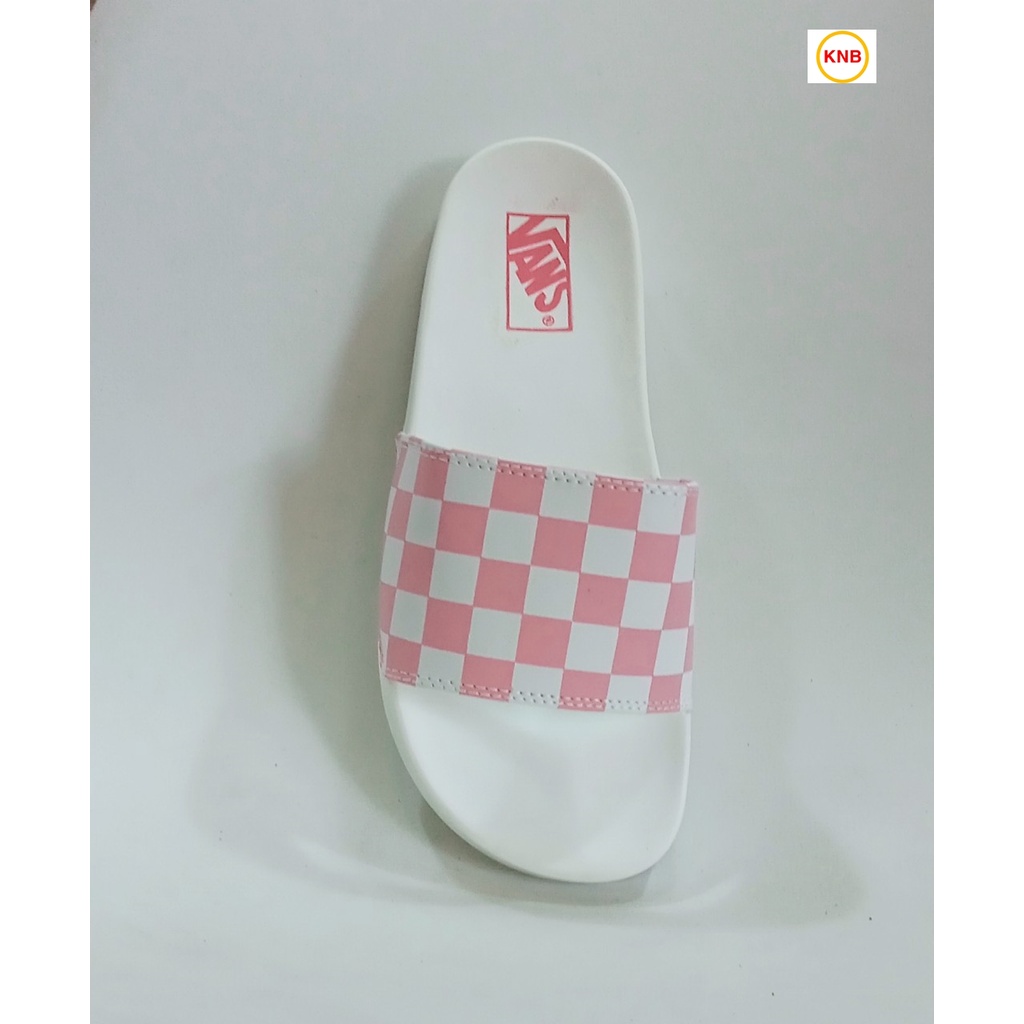 Dép unisex 𝐌𝐋𝐁 𝐕𝐀𝐍𝐒 caro ❤️FREESHIP + Hộp❤️ dép quai ngang thể thao nam nữ caro màu hồng full hộp thẻ, hàng sẵn