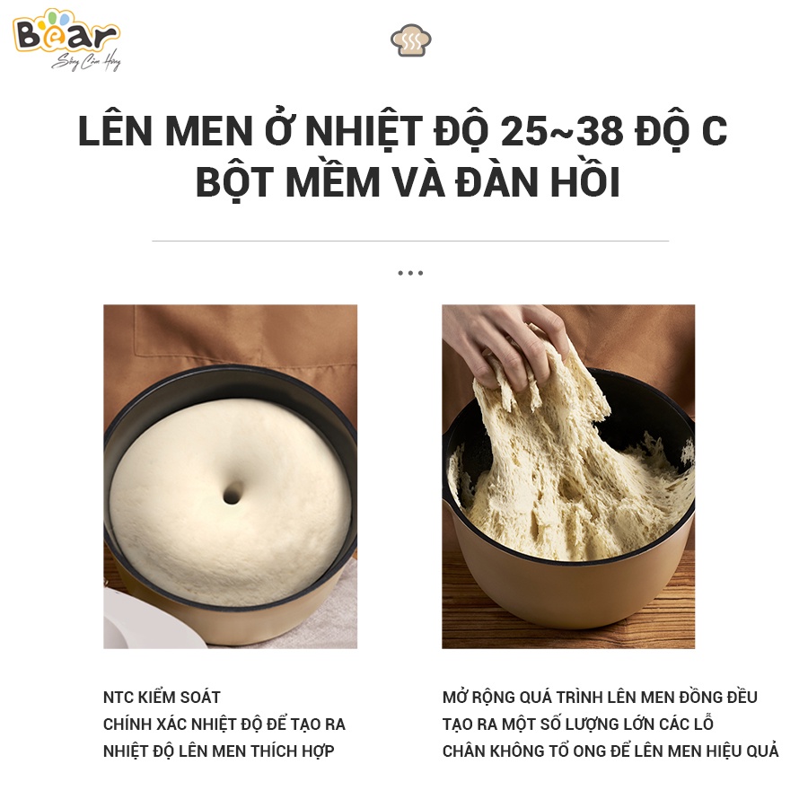 Máy Trộn Bột Đa Năng Bear 3,5L Ủ Bột, Nhào Bột, Nhồi Bột Nhanh, Phiên Bản Cao Cấp Công Suất Lớn - HMJ-A35Q2