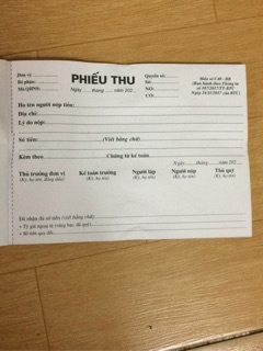 Phiếu thu A5 có liên cacbon loại 2 liên