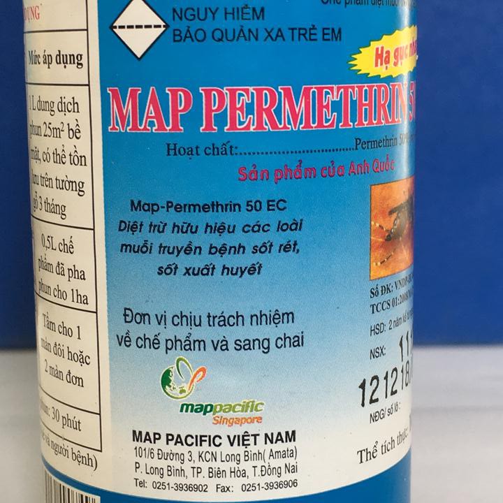 Chế phẩm trừ muỗi Map Permethrin 50EC chai 100ml