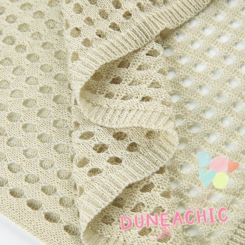 DUNEA Áo Kiểu Tay Dài Trễ Vai Phối Lưới Phong Cách Quyến Rũ