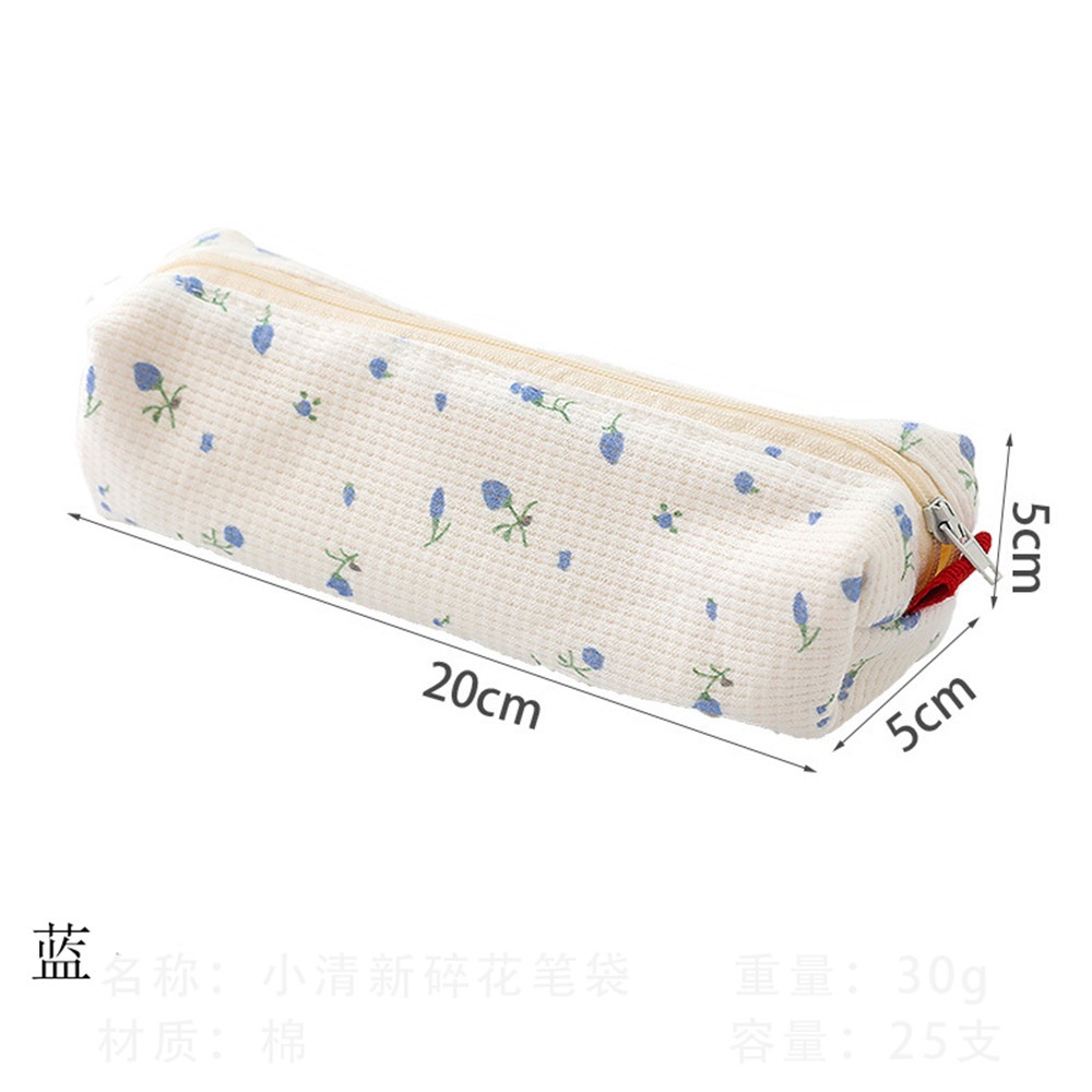 Túi Đựng Bút Bằng Vải cotton In Họa Tiết Hoa Nhỏ Dễ Thương Dành Cho Học Sinh