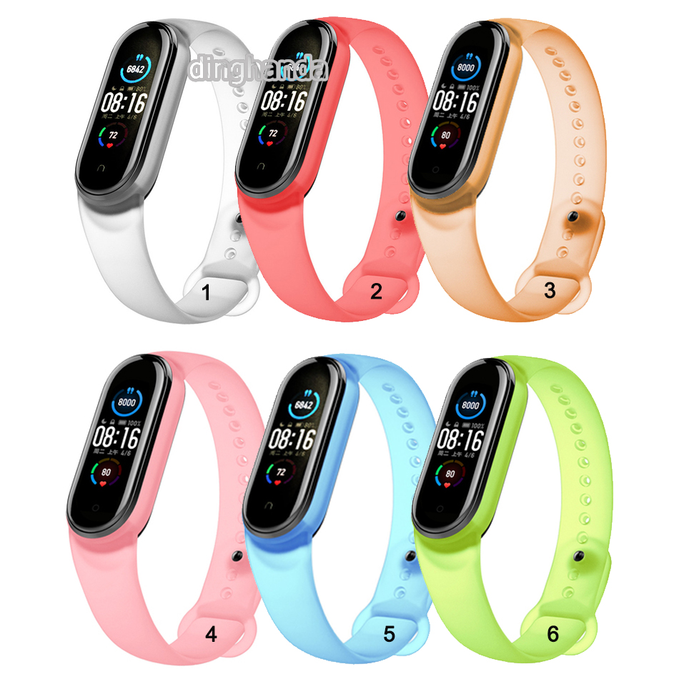 Dây Đeo Silicon Trong Suốt Cho Đồng Hồ Thông Minh Xiaomi Mi Band 5 Miband 5 6