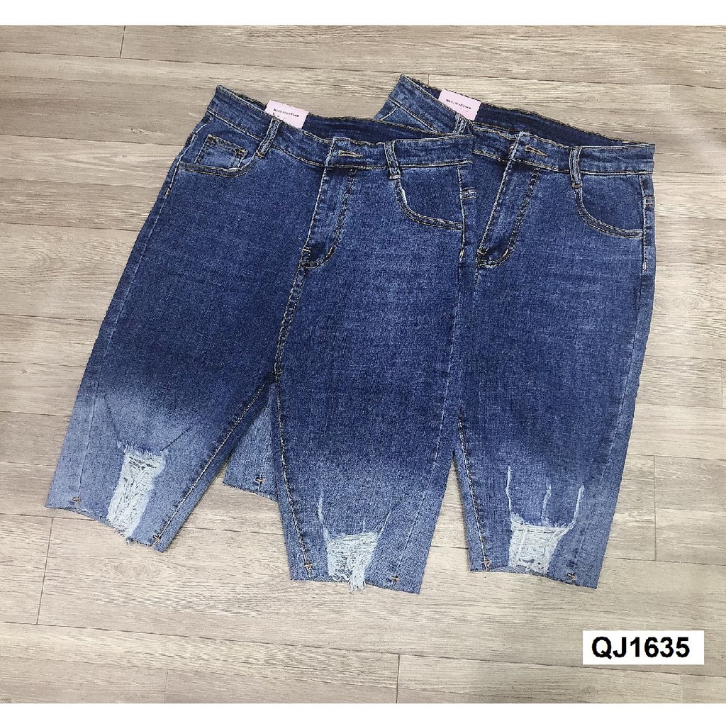 Quần Jeans Ngố Co Giãn Rách Gối QJ1635