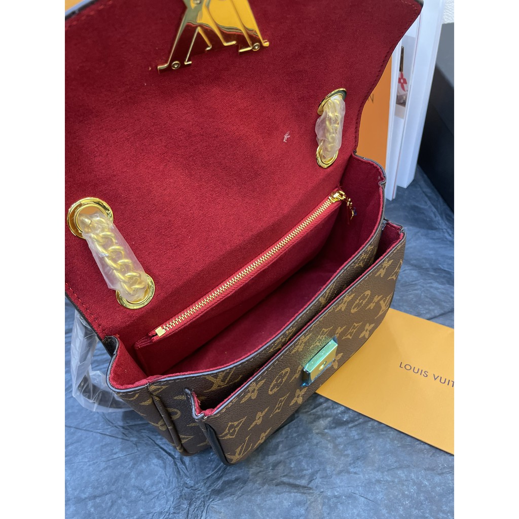 Túi Passy super hoa nâu size 23cm