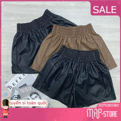 Quần short da cạp chun to dáng xòe hàng đẹp