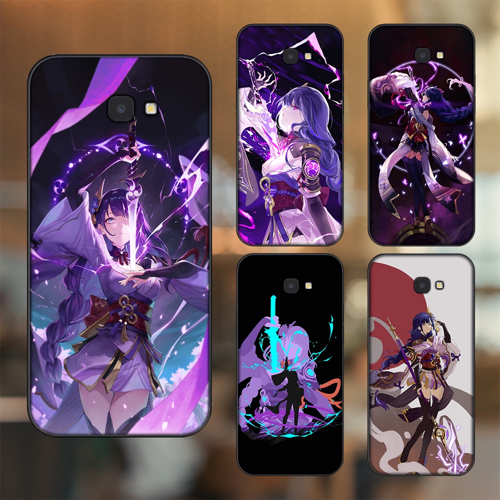 Ốp lưng Samsung J4 Plus viền đen in hình Raiden Shogun Genshin Impact