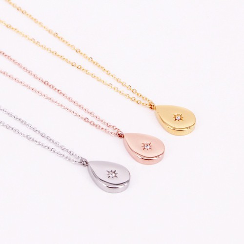 Dây Chuyền Nữ Giọt Nước Titan Ko Đen TT 2565