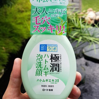 Sữa rửa mặt tạo bọt Hada Labo màu xanh cho da dầu, da nhậy cảm và mụn của Nhật