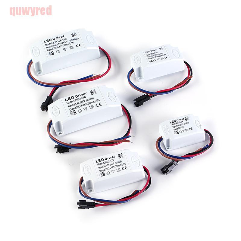 quwyred 3W 7W 12W 18W 24W power supply driver adapter transformer switch for LED lights GWT