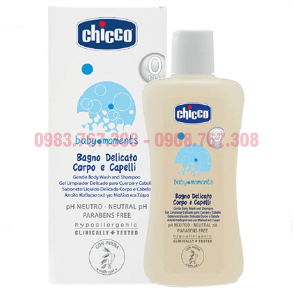 Sữa Tắm Gội Toàn Thân Chicco Cho Bé Từ Sơ Sinh Chiết Xuất Từ Yến Mạch (0m+) - 8059147053204