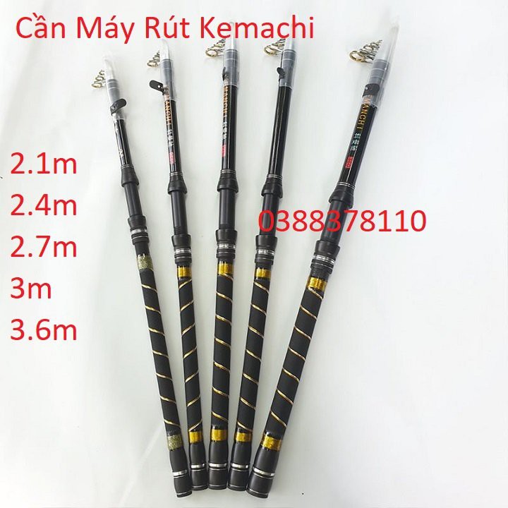 Cần Câu Máy Rút Kemachi Câu Lăng Xê, Câu Lục Kemachi Part Kim Loại Độ Dài 2.1m - 3.6m CM5