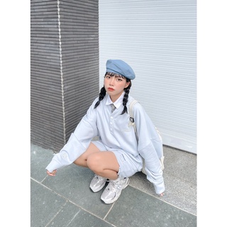 WHITE SON BASEBALL SWEATER MYSTIC BLUE