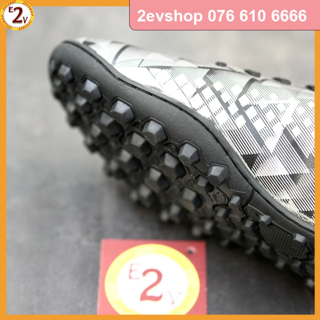 Giày đá bóng thể thao nam Fovi Debut Xám Đen, giày đá banh cỏ nhân tạo dẻo nhẹ - 2EVSHOP