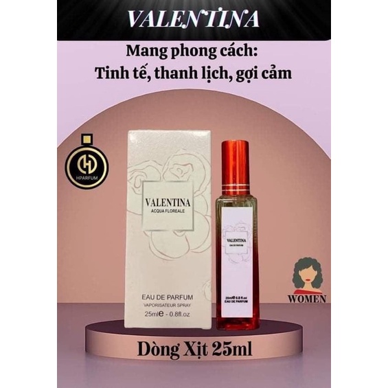 NƯỚC HOA VALENTINA HPARFUM CHUẨN PHÁP 25ML DẠNG XỊT