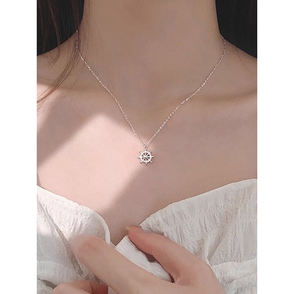 Dây chuyền mỏ neo bánh lái đính đá