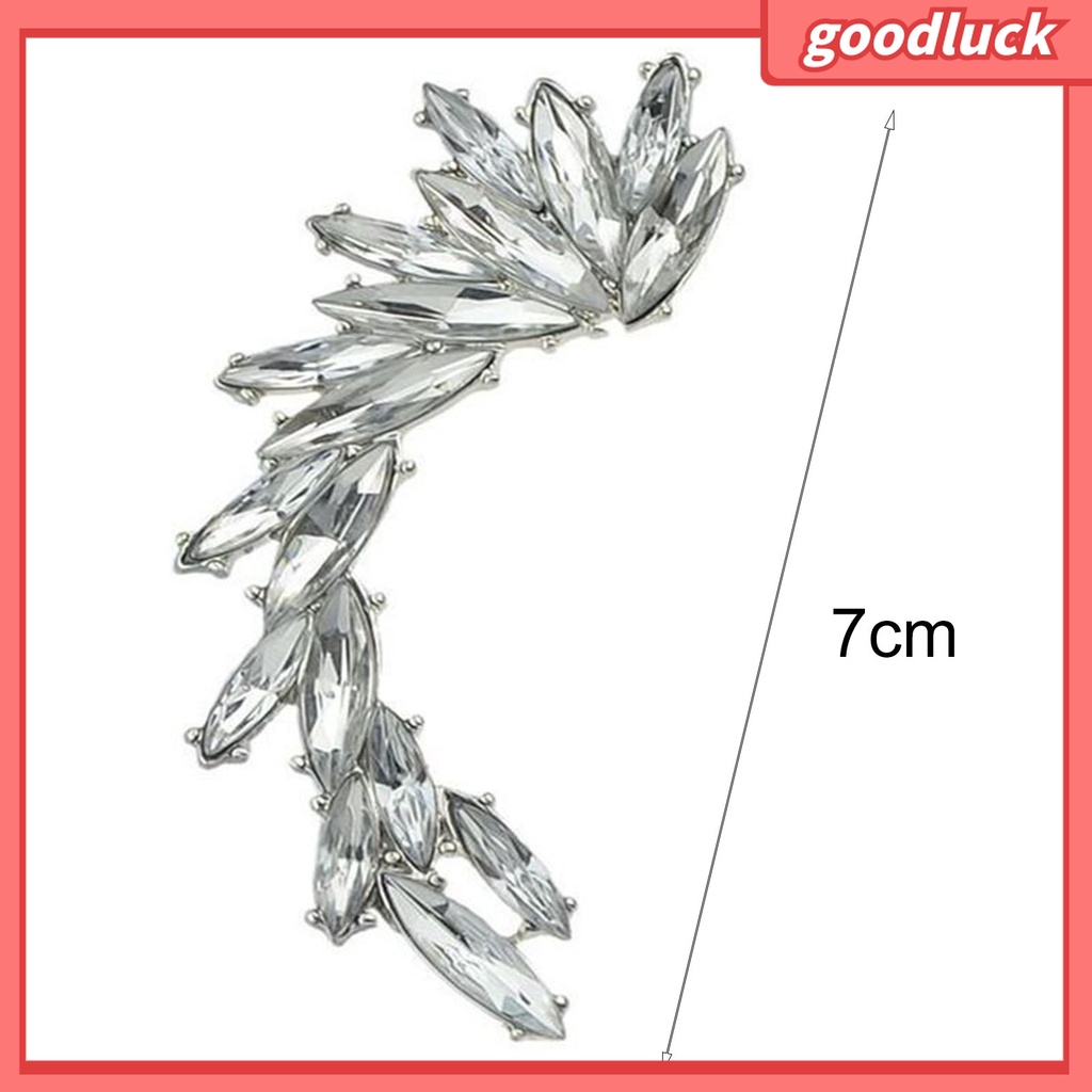 Goodluck| Bông Tai Đeo Vành Tai Hình Chiếc Lá Đính Đá Kiểu Boho Dài 1 Cái