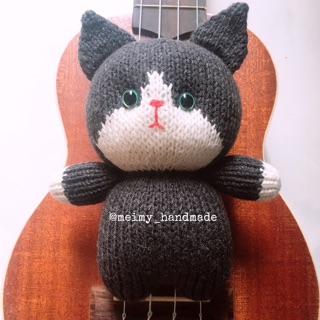 Thú bông len handmade - Mèo béo lùn
