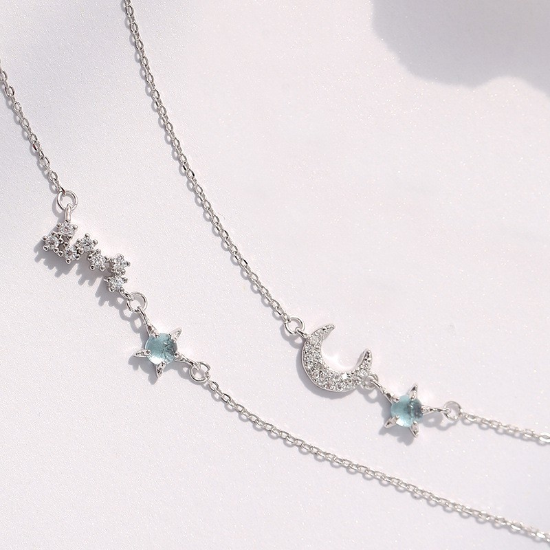 Vòng tay siêu mịn đính kim cương siêu sáng họa tiết mặt trăng / ngôi sao tinh tế ngọt ngào sáng tạo thời trang cho nữ