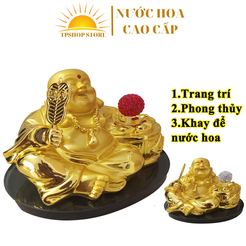 Tượng phật di lặc để trên ô tô kiêm nước hoa ô tô xe hơi cao cấp khử mùi chống say xe cầu an lành hạnh phúc