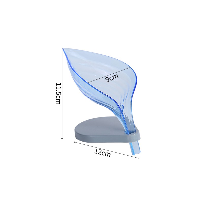 Khay Đựng Xà Phòng Hình Chiếc Lá Có Đế Đỡ Kèm Nút Hít Chân Không - Giá Để Xà Bông, Miếng Rửa Chén,...