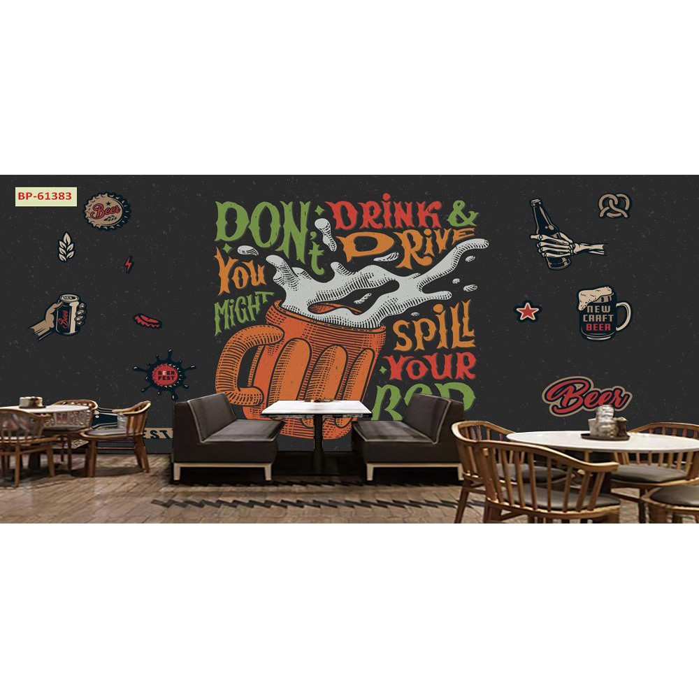Tranh lụa 3d trang trí Nhà hàng Beer Kích Thước 1,5m x 2m BIARUOU-04