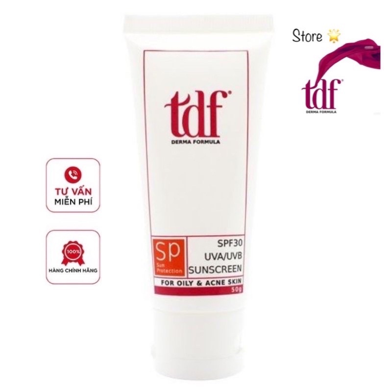 Kem Chống Nắng Phổ Rộng Cho Da Dầu Mụn Không Gây Nhờn TDF SPF30/SPF50