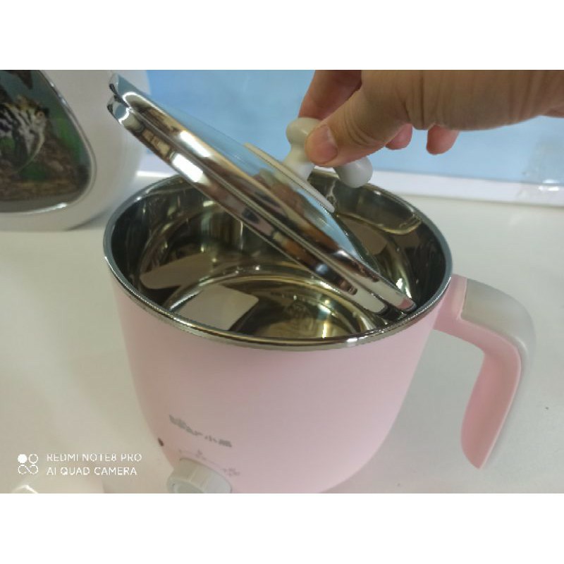 Nồi Điện Mini Đa Năng nấu mỳ tôm, nấu cháo nấu lẩu, chiên Xào dùng cho sinh viên, học sinh 1.2 Lít Bear DRG-C12K1 2020