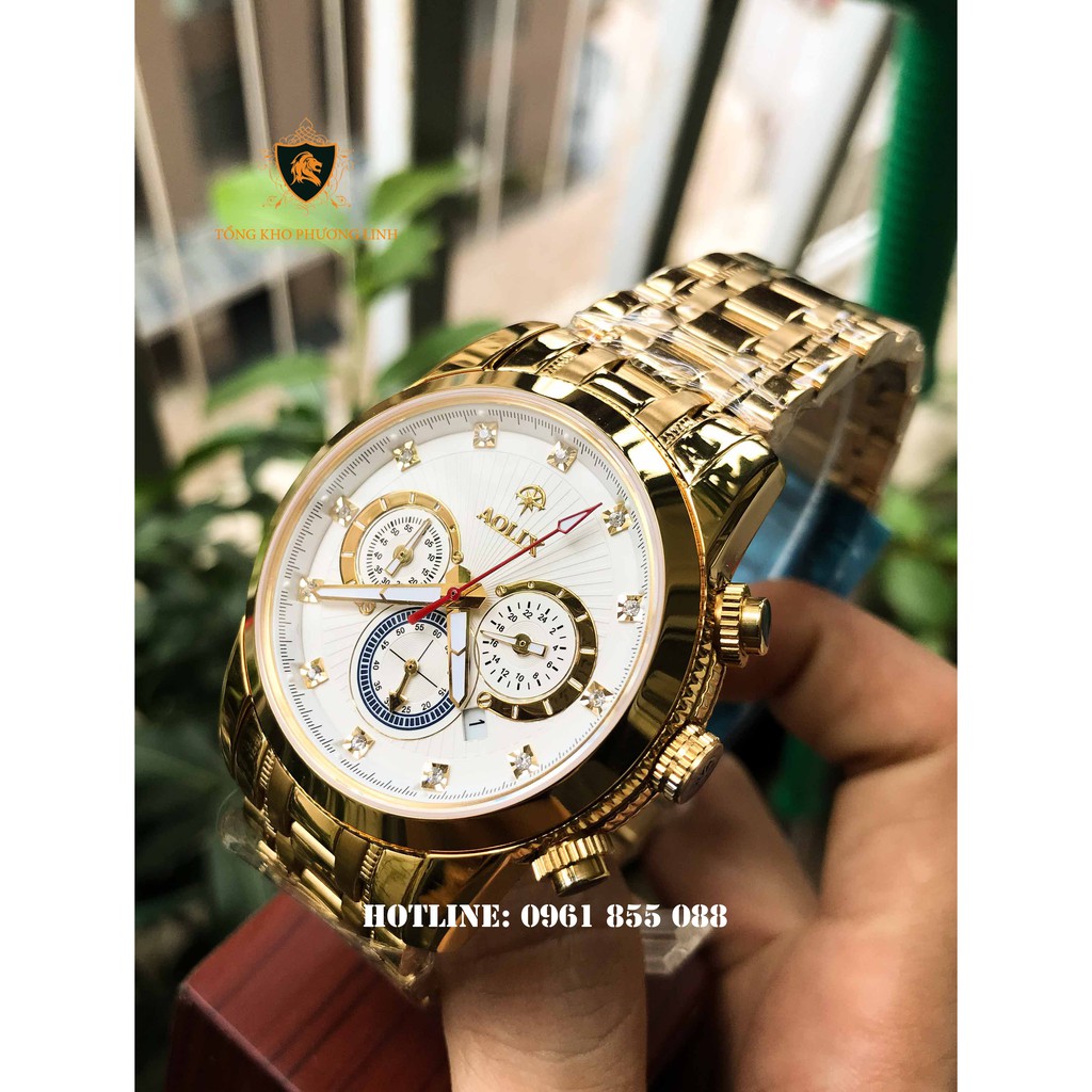 Đồng hồ nam AOLIX 7049 kính sapphire chống xước chống nước tốt
