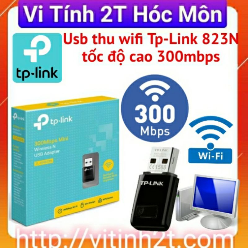 USB wifi chính hãng TPLink 823N - Nhỏ gọn tiện lợi và tốc độ 300MB