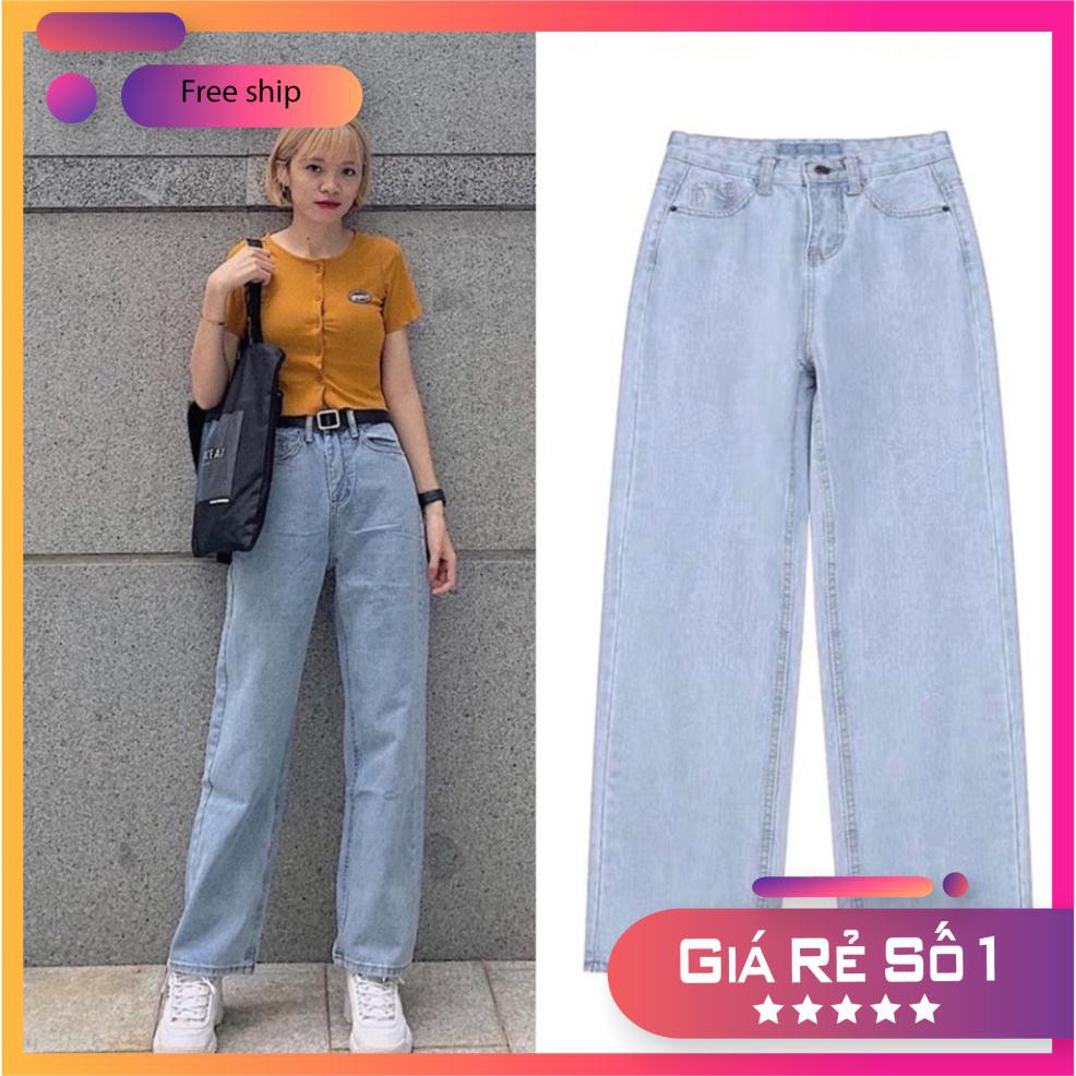 Quần Jeans ❤FREESHIP❤Ống Rộng SIMPLE JEANS Xanh Nhạt Unisex