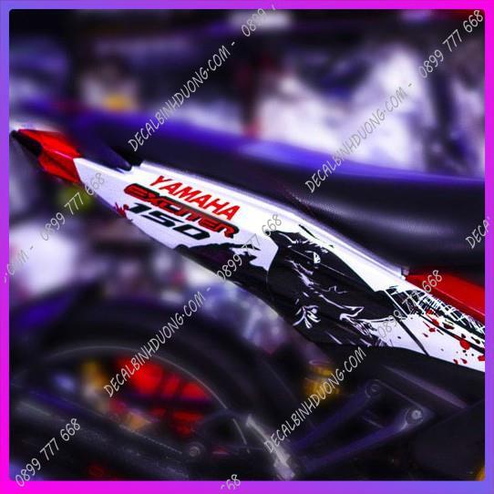 Tem Trùm Xe Máy - Decal Xe Exciter 150 Phirn Bản Samurai Đỏ Trắng Đẹp Nhất