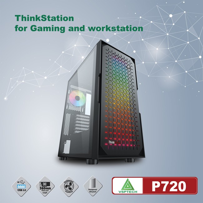 Vỏ case VSP P720 LED RGB Chuẩn Full ATX