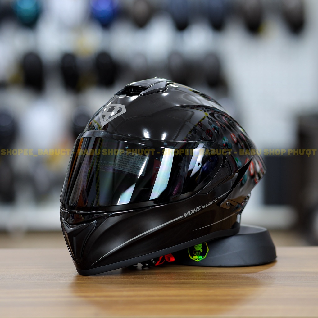 Combo Nón Fullface 2 Kính Yohe 981 Kèm Kính Đen Và Đuôi Gió Pista GPRR