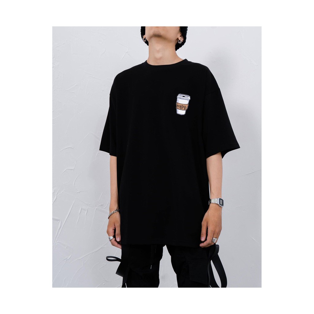 Áo Thun Cotton 100% Unisex Tay Lỡ Form Rộng - COFFEE CUP